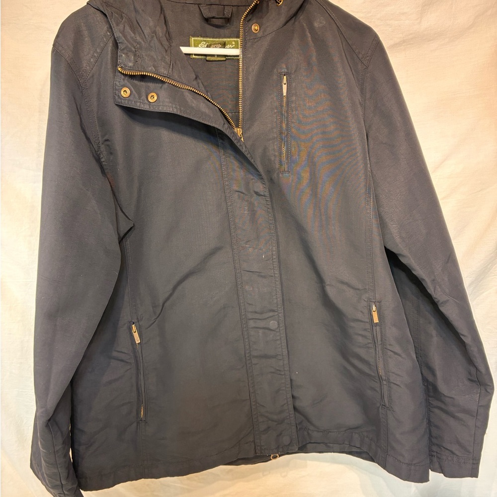 Eddie Bauer Charcoal Hooded Woman's Jacket Sz Large